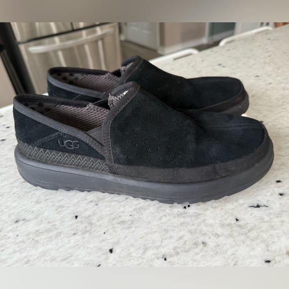 UGG Men's Black Suede Slip-Ons - Picture 2 of 5